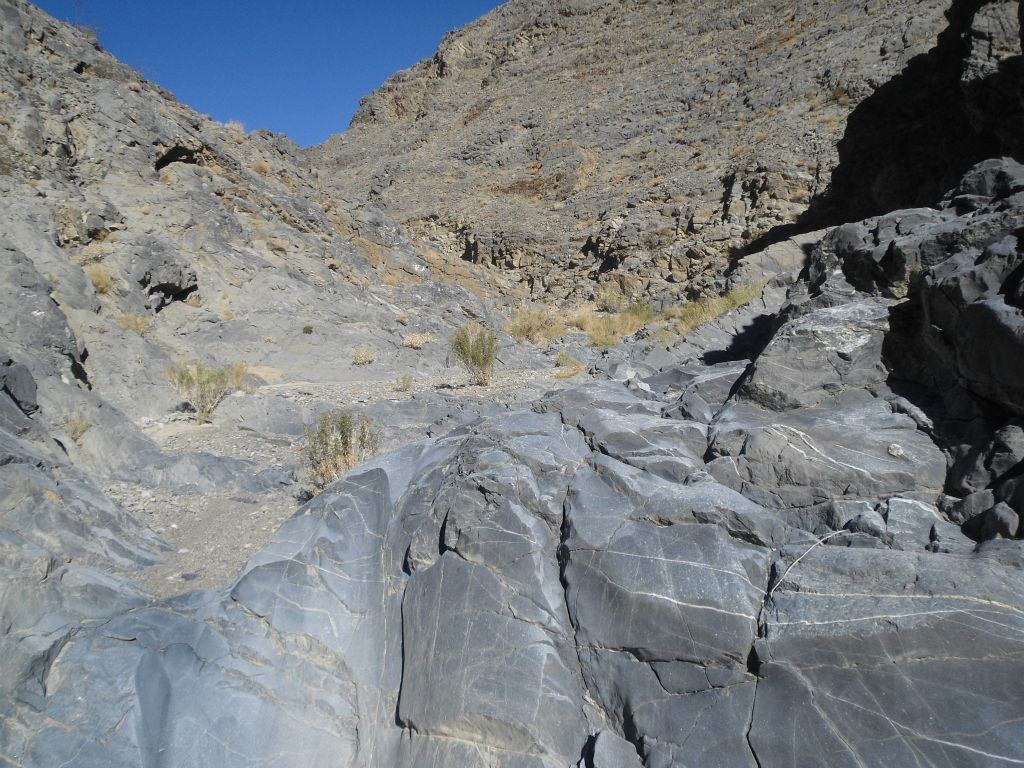 There are a number of small dry cascades to climb in the upper canyon mid-section: