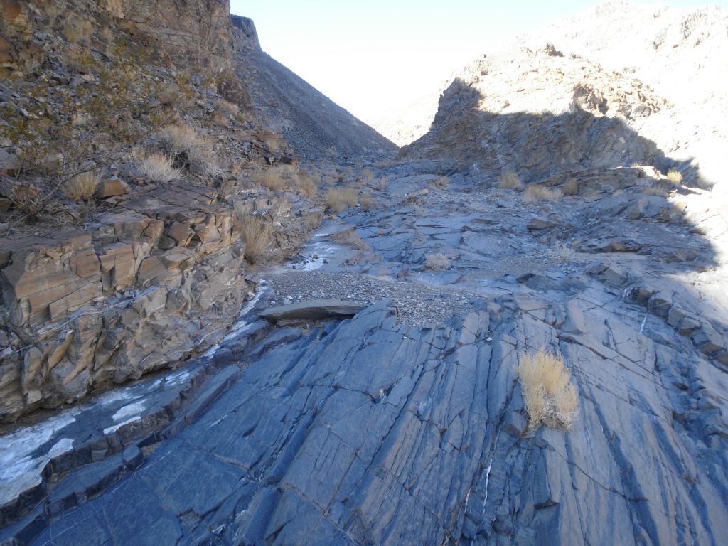 In the morning, I was hiking in the shade in the lower canyon.  In the afternoon now, I was hiking in bright sunshine with just occasional shadows from canyon walls:
