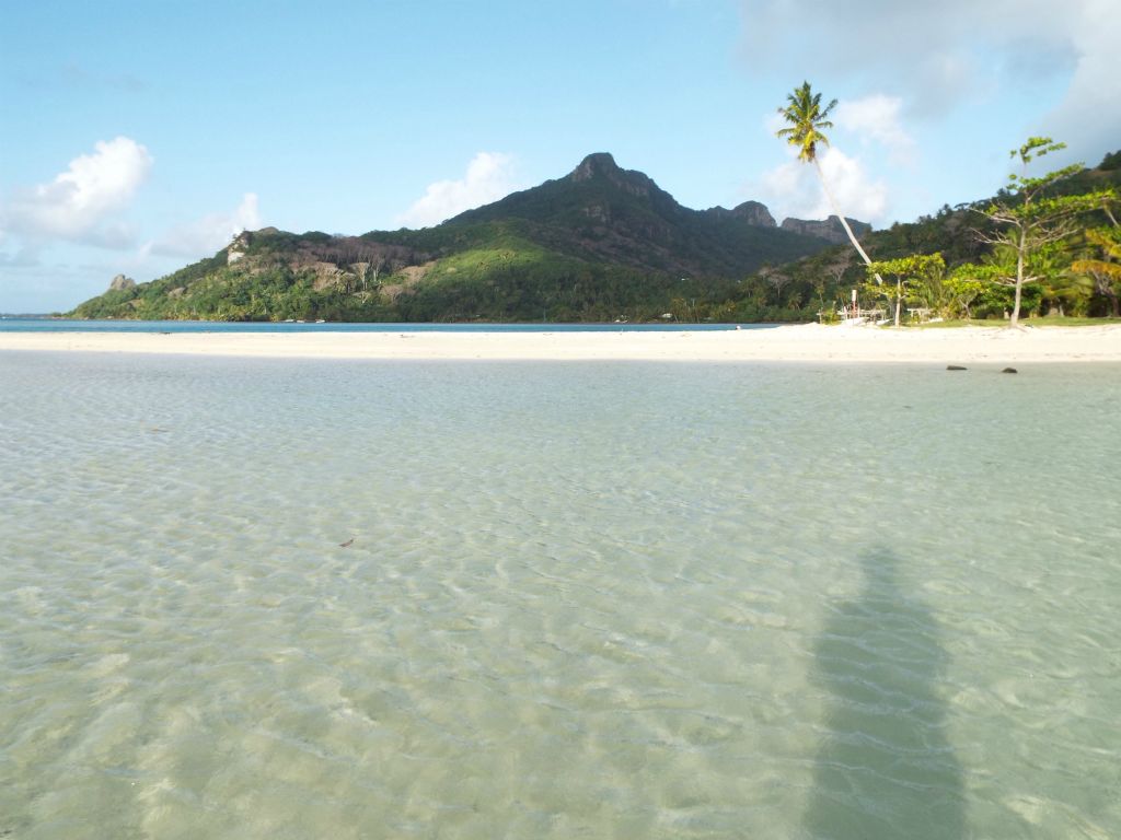 Prior to carrying out the hike, we viewed Mt. Teurafaatiu from far away Tereia Beach near our lodging.  The hike starting point is on the other side of the island: