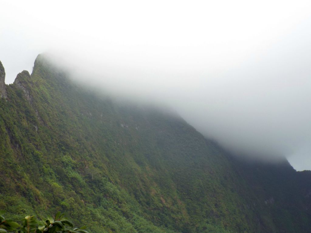 Just to the right, this is Mount Tohivea (3,960 feet), Moorea's highest peak.  The upper half of Mount Tohivea was completely covered by clouds: