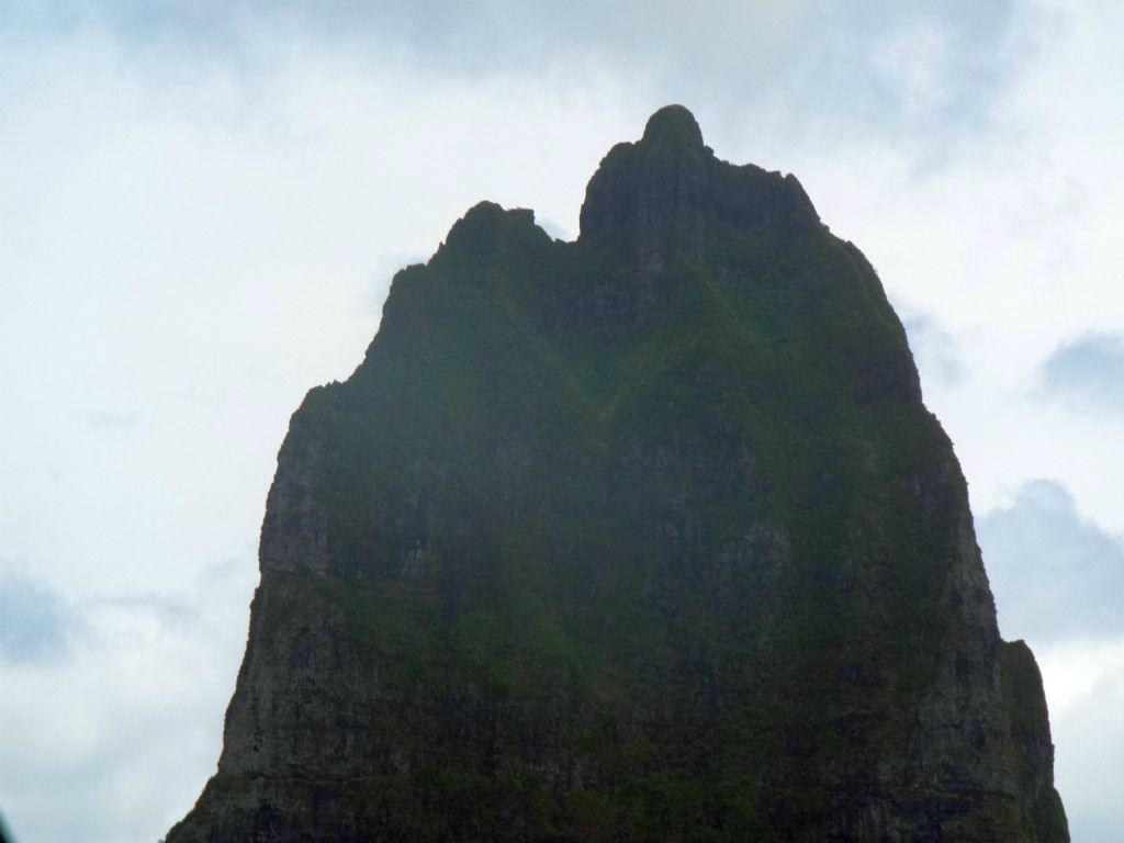 A close-up of the summit block of Mount Mouaroa (2,887 feet):