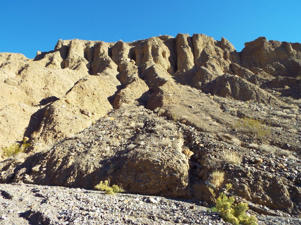 Interesting formations start to appear high up on the hillside: