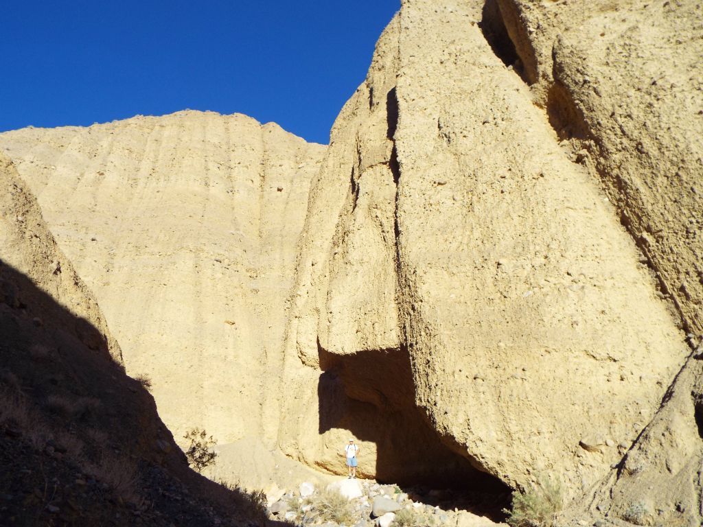 Check out how small Steve is in this picture of him underneath a deep overhang: