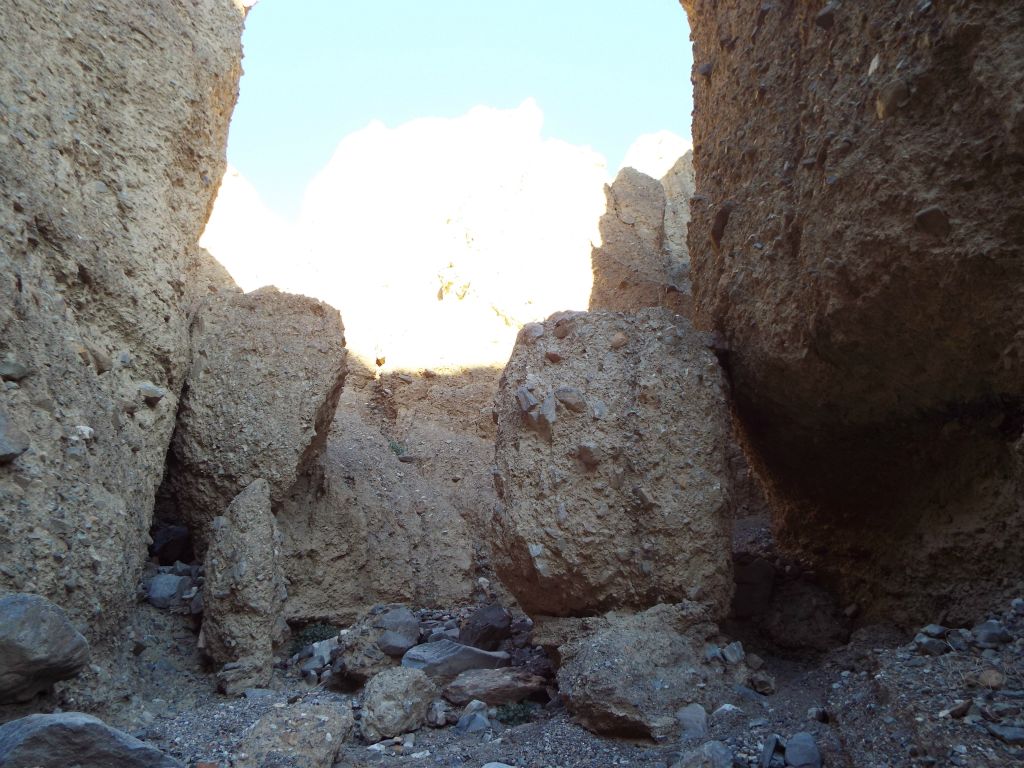 If you look closely in this picture, you can see two giant boulders which have created short tunnels to hike through: