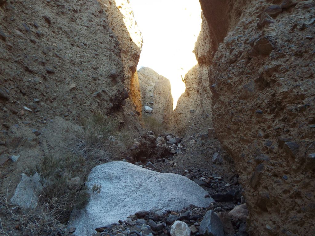 It then became more of a steep slot canyon:
