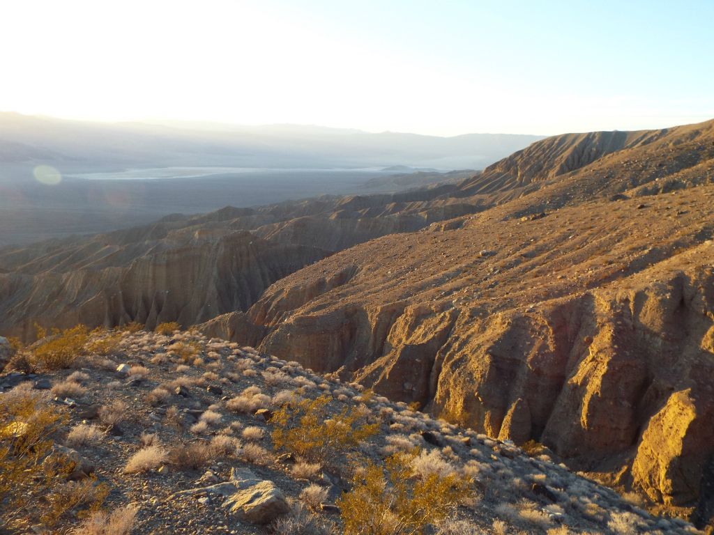 It was a steep climb, but we made it up and had this incredible view overlooking the main canyon and Panamint Valley: