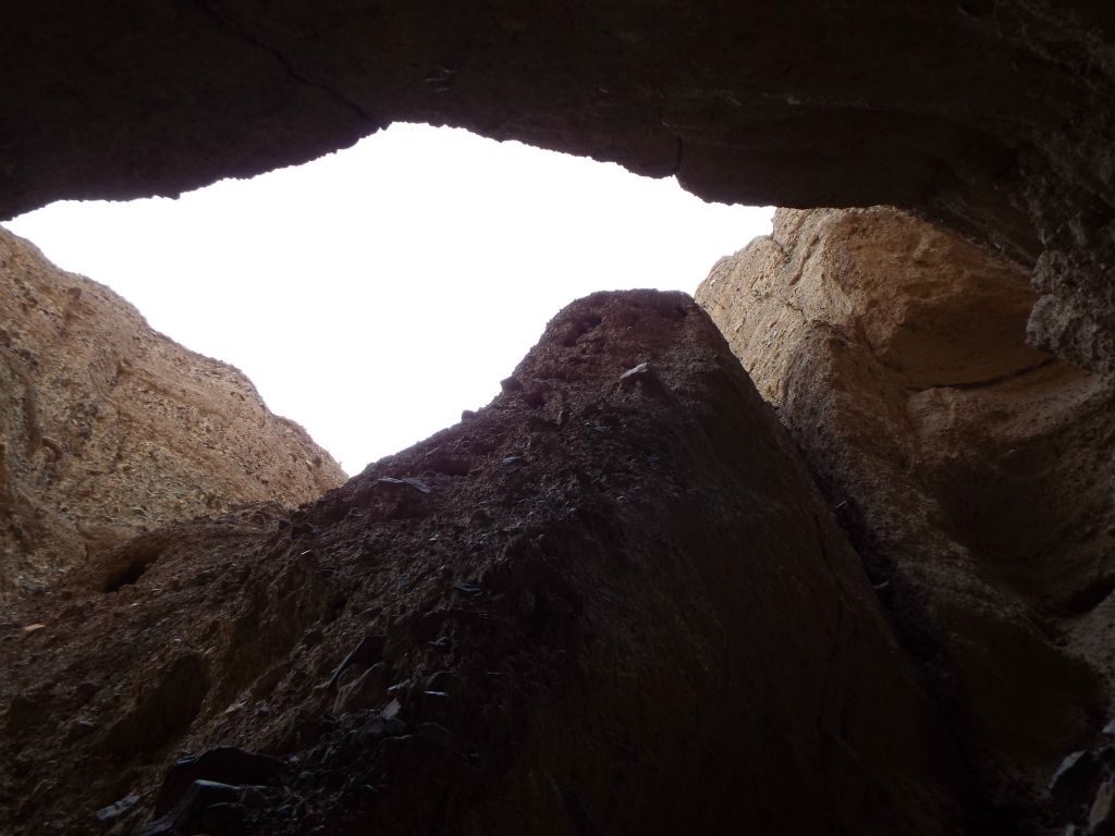 The walls of the early slot were overhanging above us: