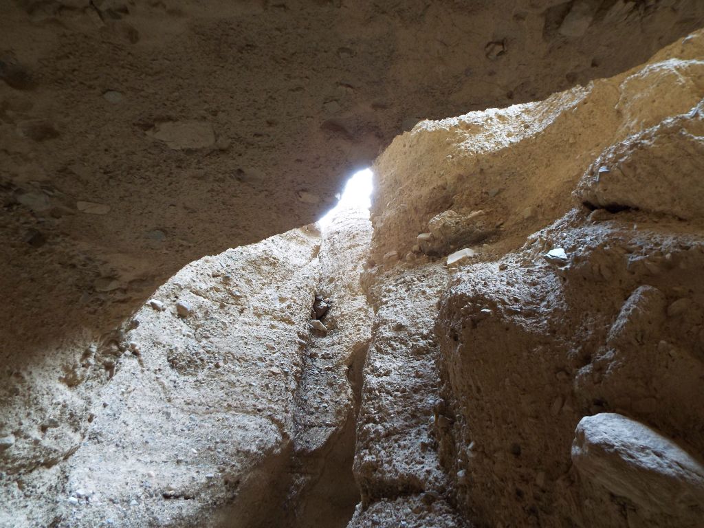 There was a huge overhang to stand under at this dramatic spot:
