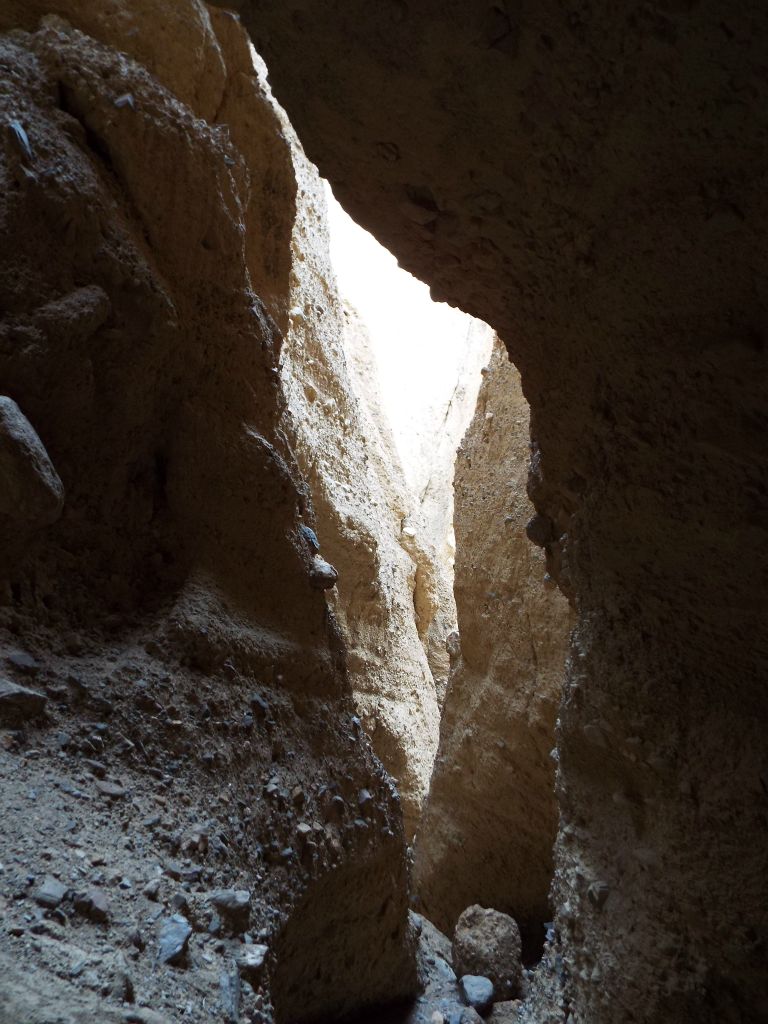 High overhanging walls within the slot.  Keep in mind that these slot walls continued for hundreds of feet up in the air: