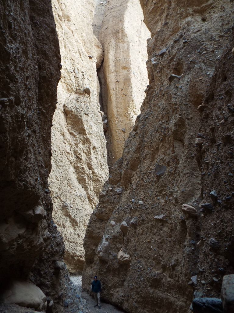 And here's what it looks like with a person standing at the bottom.  Notice that we couldn't get the highest part of the walls in the picture: