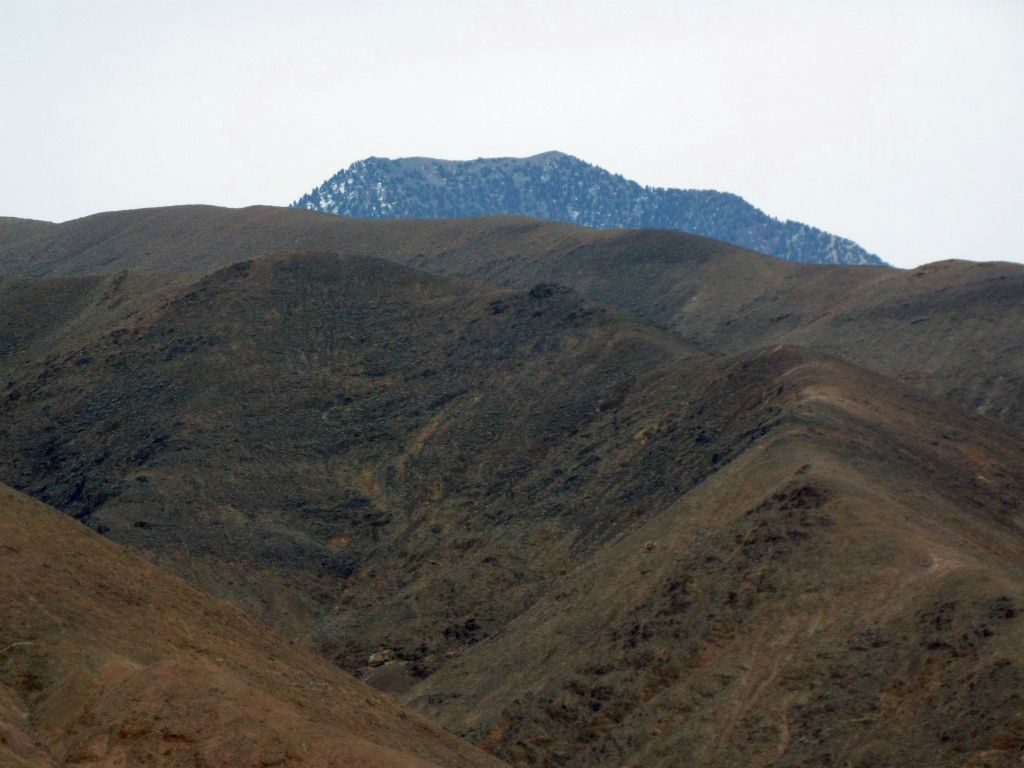 Zooming in on Williams Canyon and the summit of Telescope Peak rising up behind it: