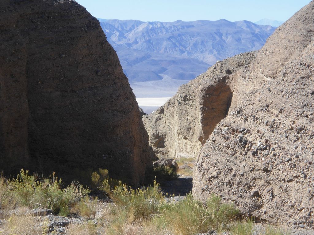 Looking back down the 1st Narrows of Nova Canyon with Panamint Valley still visible far in the distance: