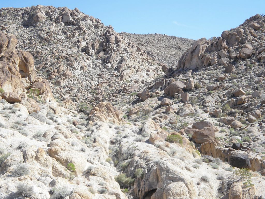 At this point, we turned south and followed this side canyon up toward the main ridge high above Contact Canyon: