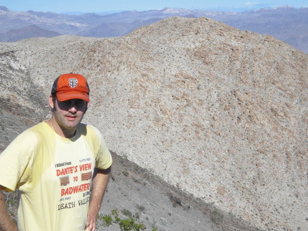 Steve on a hot afternoon hiking along the Contact-Granite ridgeline: