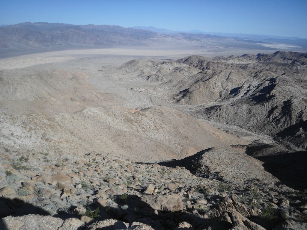 Looking out the mouth of Granite Canyon far below us: