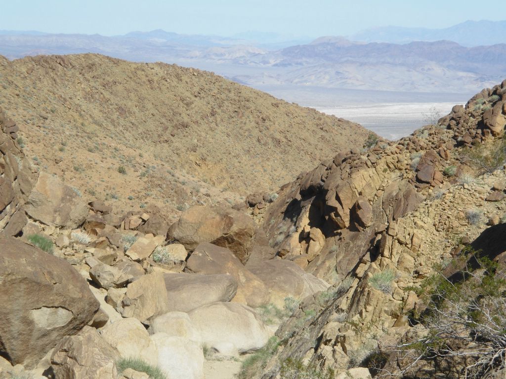 Looking back down, you can see that elevation is gained rather quickly in this canyon: