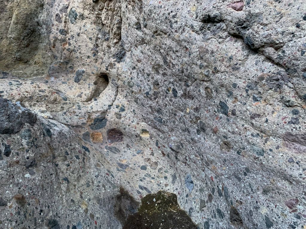 Check out this fantastically beautiful breccia rock chute and canyon wall: