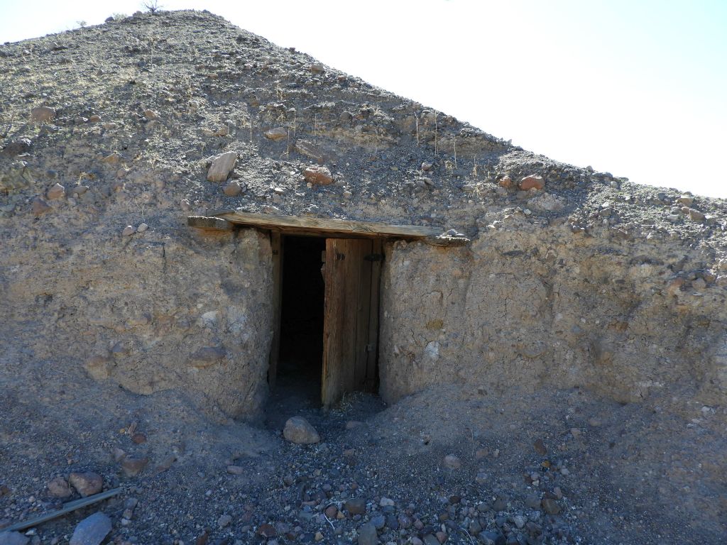 Notice that the shelter has been tunneled into a small hillside: