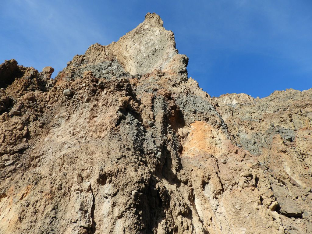 A triangular ridge rising high above the canyon: