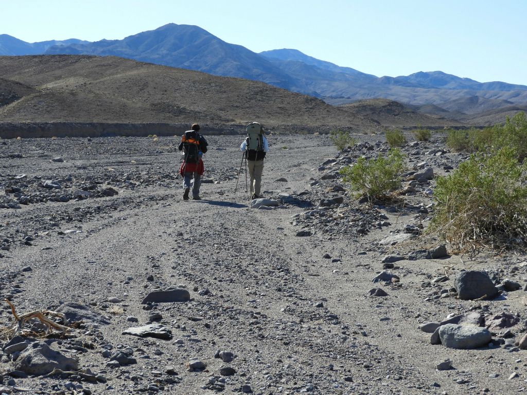 Because this was the second time I've hiked this portion of Wingate Wash, I'm not sharing many pictures of the first 7 1/2 miles of the route.  (See our report on Wingate Wash for those pictures.)  This picture shows the turn into Wingate Wash when the canyon starts to take shape for the first time: