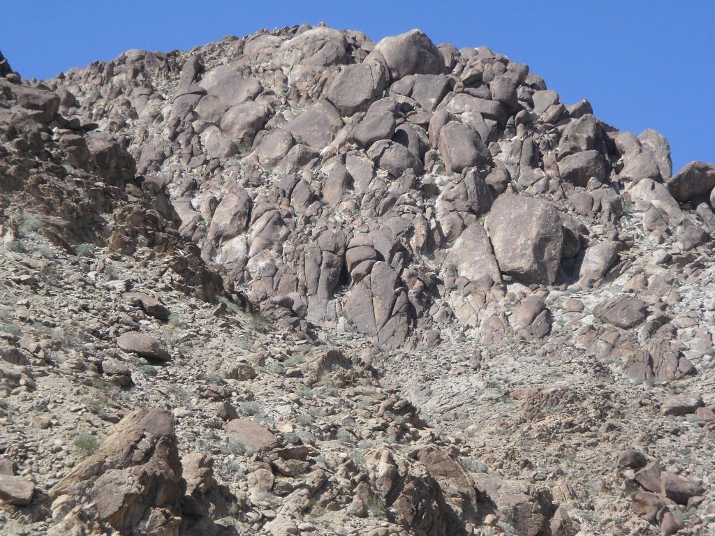 Look at the absolutely massive boulders perched high up on the mountainside.  Now imagine an earthquake happening as you're walking by below them.  You get the idea: