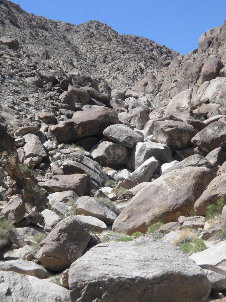 This part is a series of very large boulders which either have to be climbed or bypassed on the left side:
