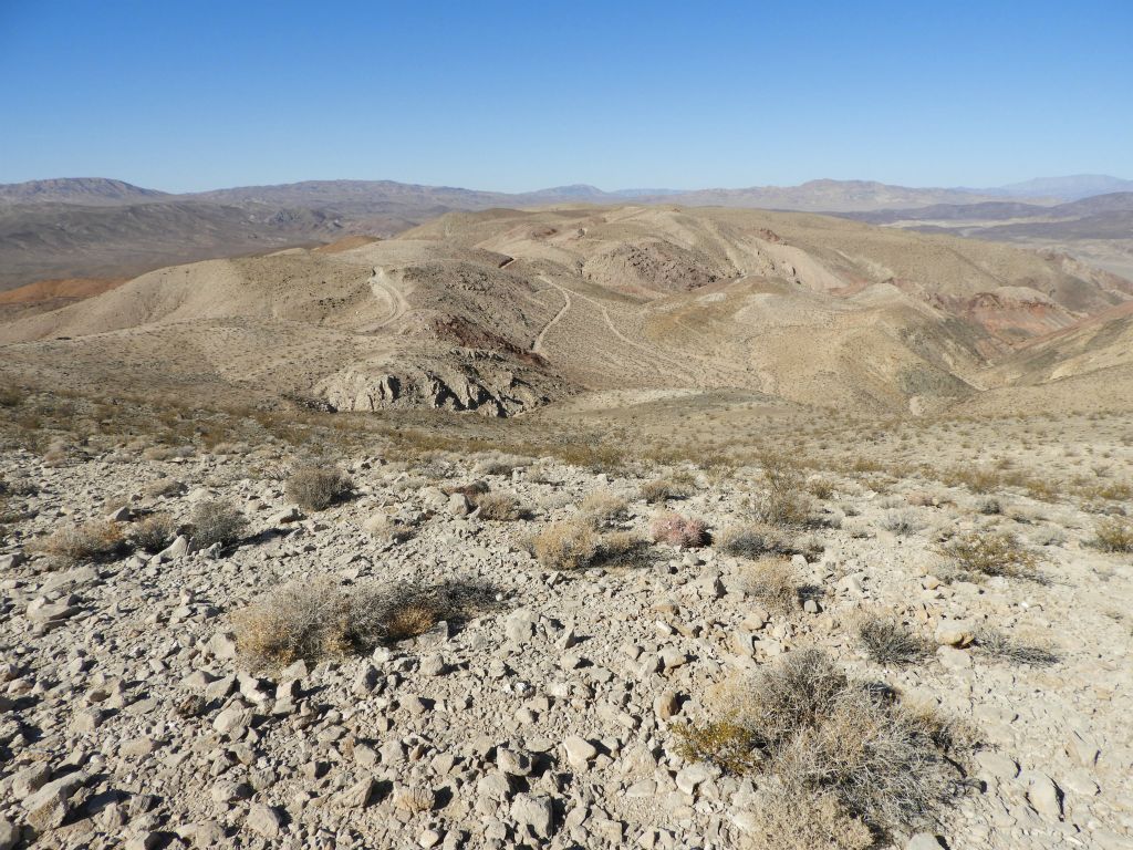 Looking to the west from the summit of Spring BM toward where the hike started: