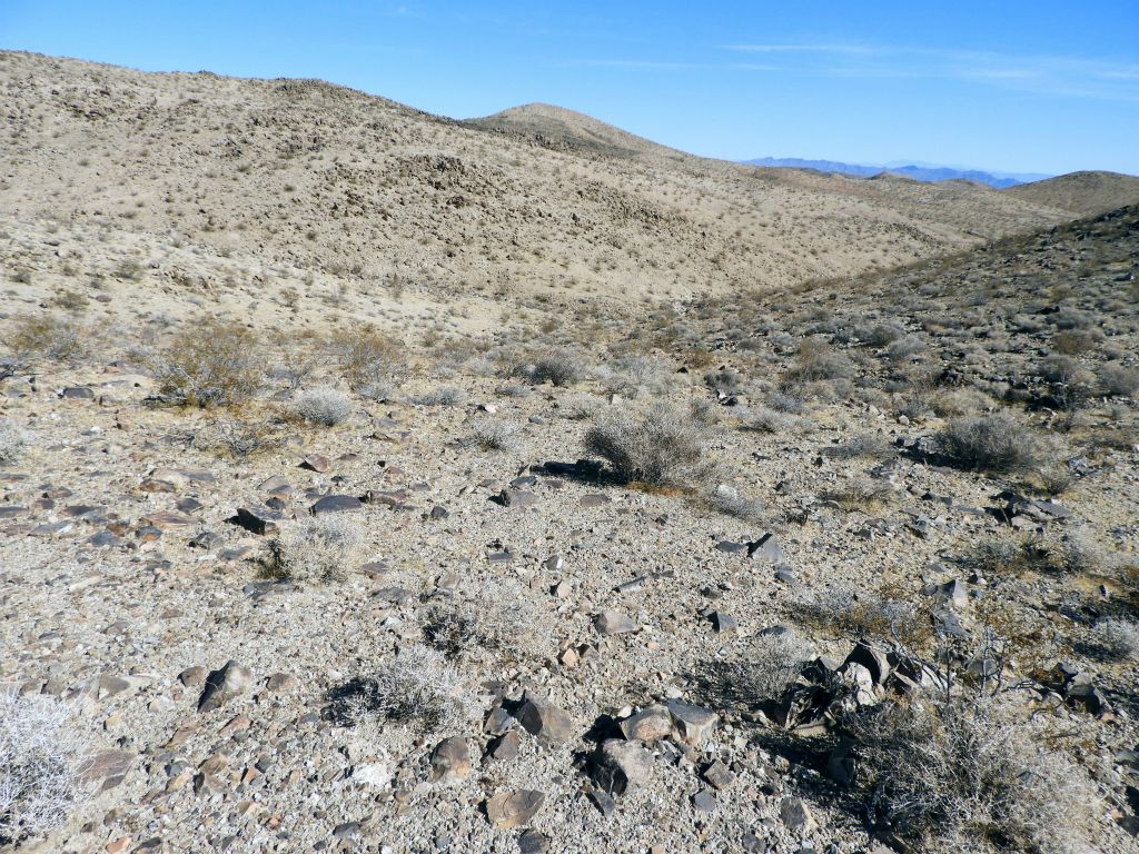 We next had to drop into a small wash that took us downhill for a short distance: