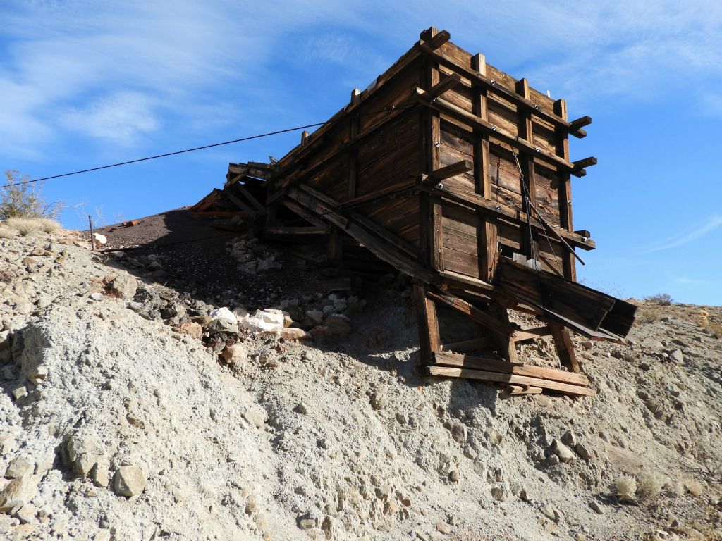 This is the ore bin of the Black Magic Mine.  It is really well preserved and interesting to check out: