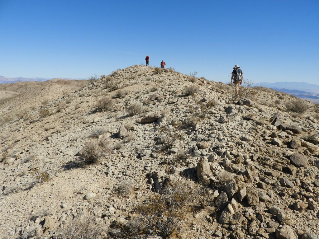 Our hikers arriving on the summit of peak 931T: