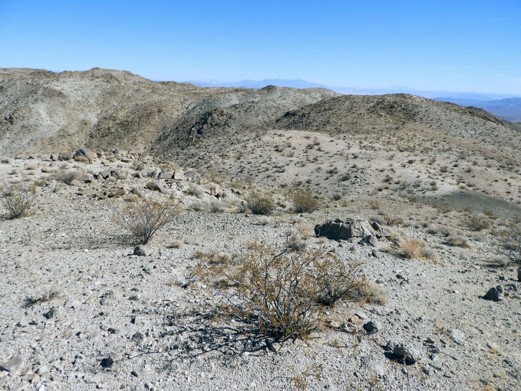 The ridgeline kind of circled around an area of cliffs, first turning east and then going north once again: