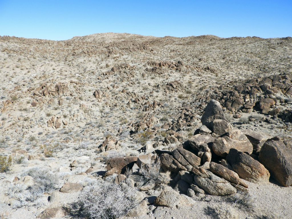 We had to choose between cutting straight across this area or working our way around it: