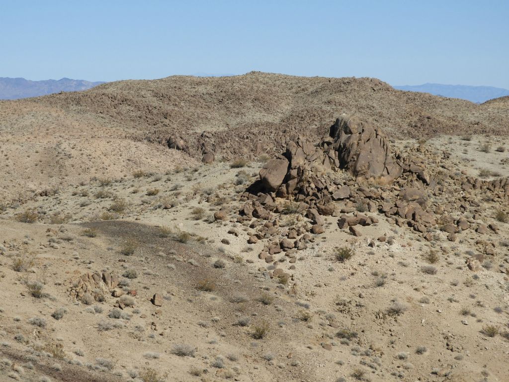 A huge rock outcropping found along the top of the range: