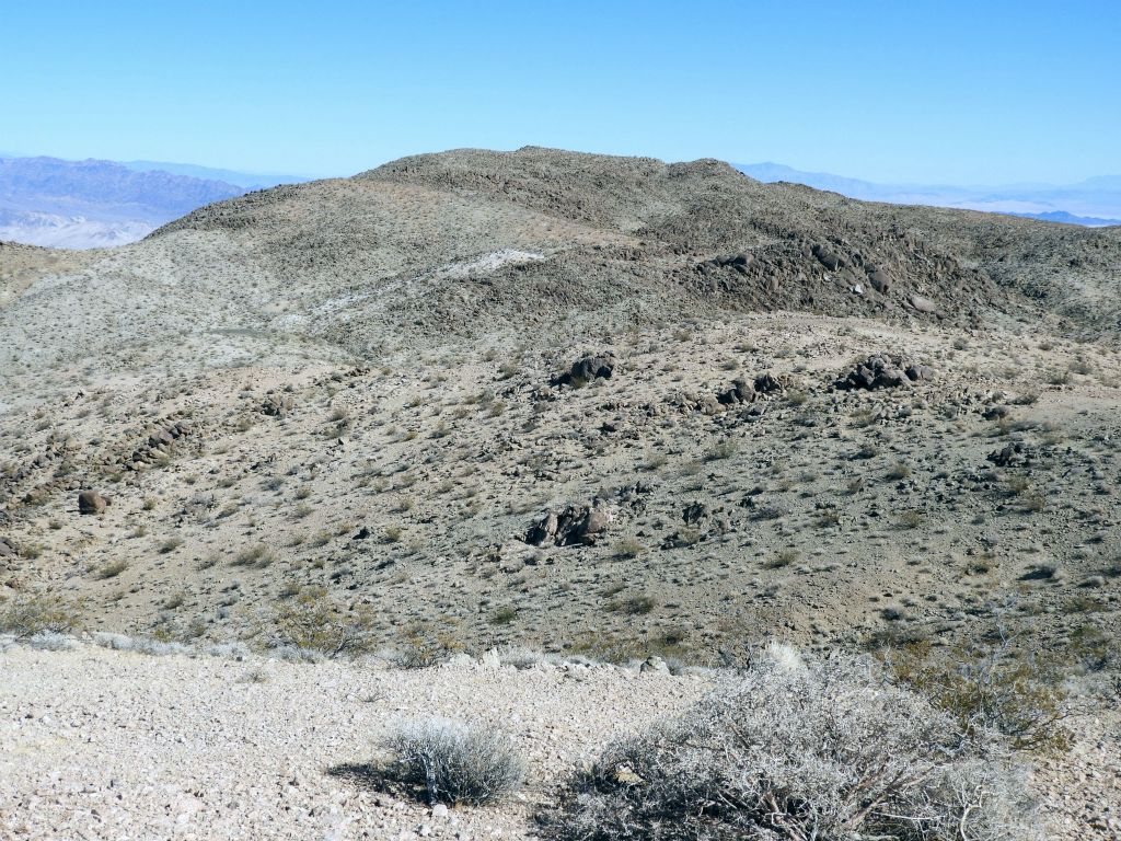 The summit of Mill BM (seen at the top center) looks so close now: