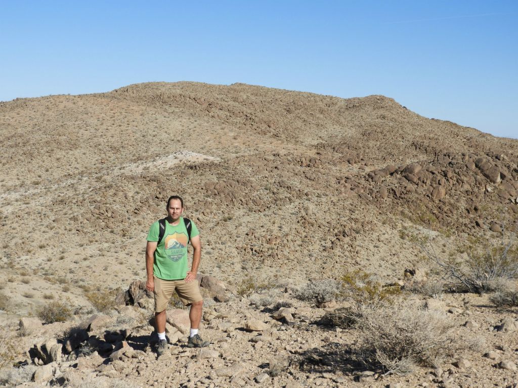 Getting a picture with Mill BM in the background.  It had been quite a journey across the top of the range from Spring BM to Mill BM: