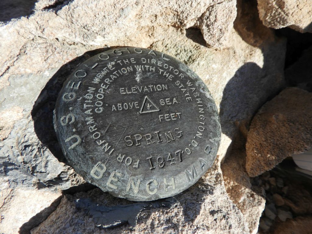 This is the Spring BM benchmark located at the summit (3,342 feet in elevation):