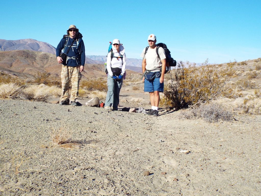 The three backpackers in our group (left to right) are Tobin, Debbie, and Steve: