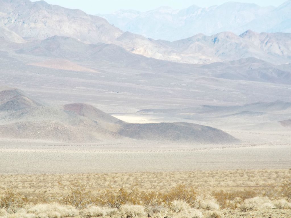 We finally caught sight of Wingate Dry Lake very far in the distance.  I had to zoom way in to get this picture: