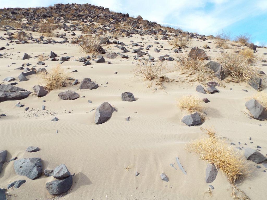 The sand nearly formed a small dune at the bottom: