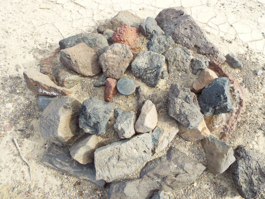 There was a benchmark placed just a few feet away from the tracks of the Wingate Wash Road: