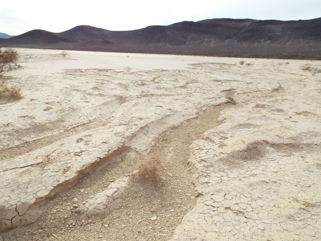 The edge of the lake bed doesn't have the same smooth level surface as the rest of the lake: