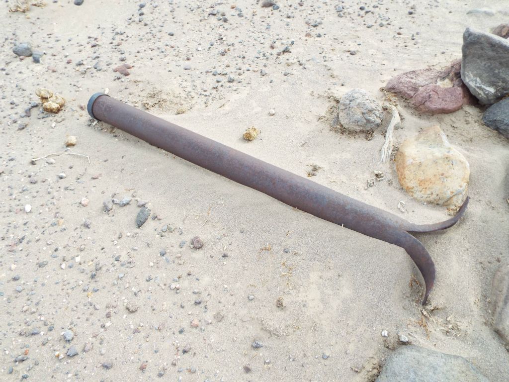 Some type of mining relic was buried in the wash: