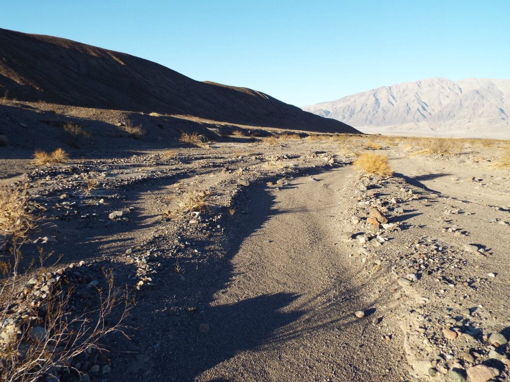 Once Wingate Wash emerged into central Death Valley, we turned sharply to the left and continued following it: