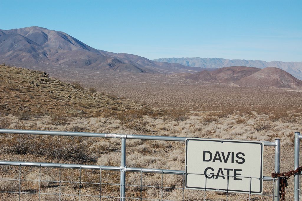There is a nice view of Brown Mountain at the Davis Gate, which is where the trail (and old road) turns to the right: