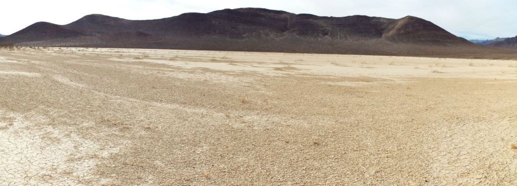 Panoramic showing the view across Wingate Dry Lake to the west: