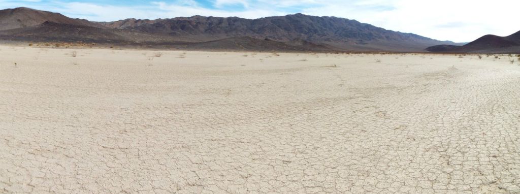 A panoramic showing a view of Wingate Dry Lake and the northwestern Owlsheads: