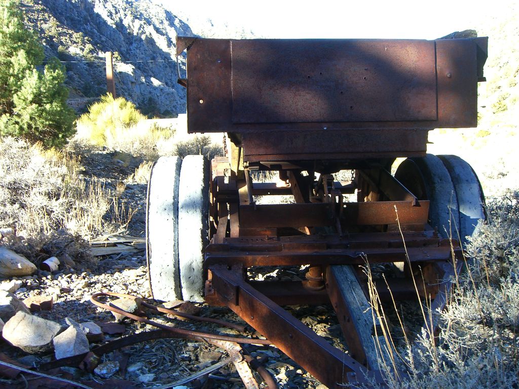 This rusty old wagon is forever parked in the center of town:
