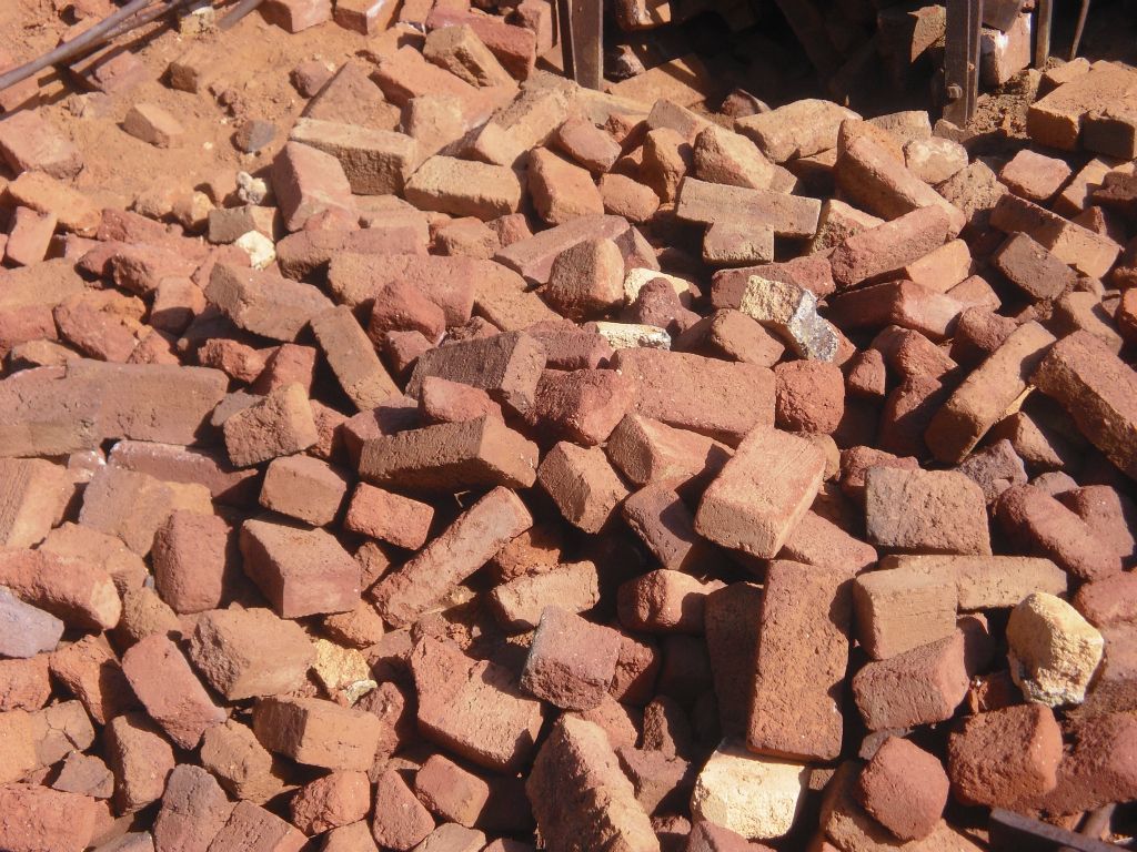 Scattered bricks are everywhere in this area, historical remnants of a time past: