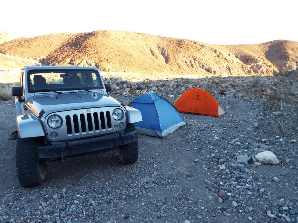 Camping overnight at the low spot bend on Panamint Mines Road. It was a very isolated and peaceful camping spot: