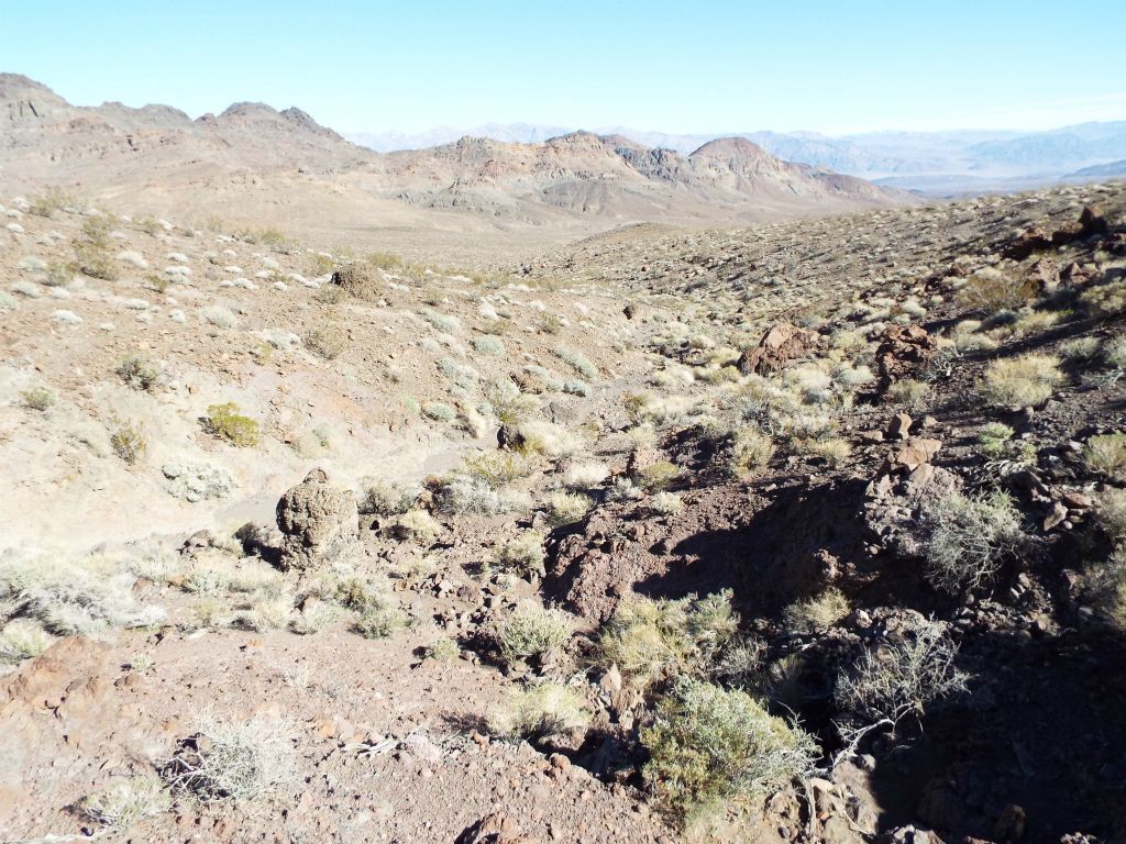 Looking back at the vast desert crossing we had to undertake to carry out this new route:
